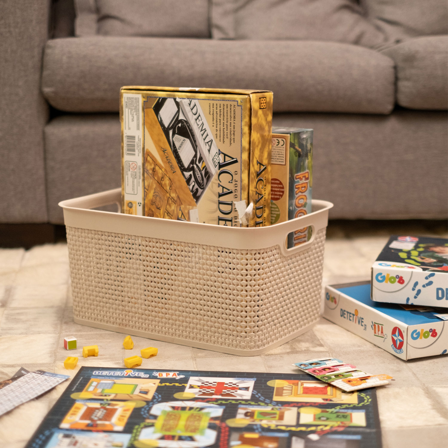 imagem de Caixa Organizadora Rattan 15 Litros Areia