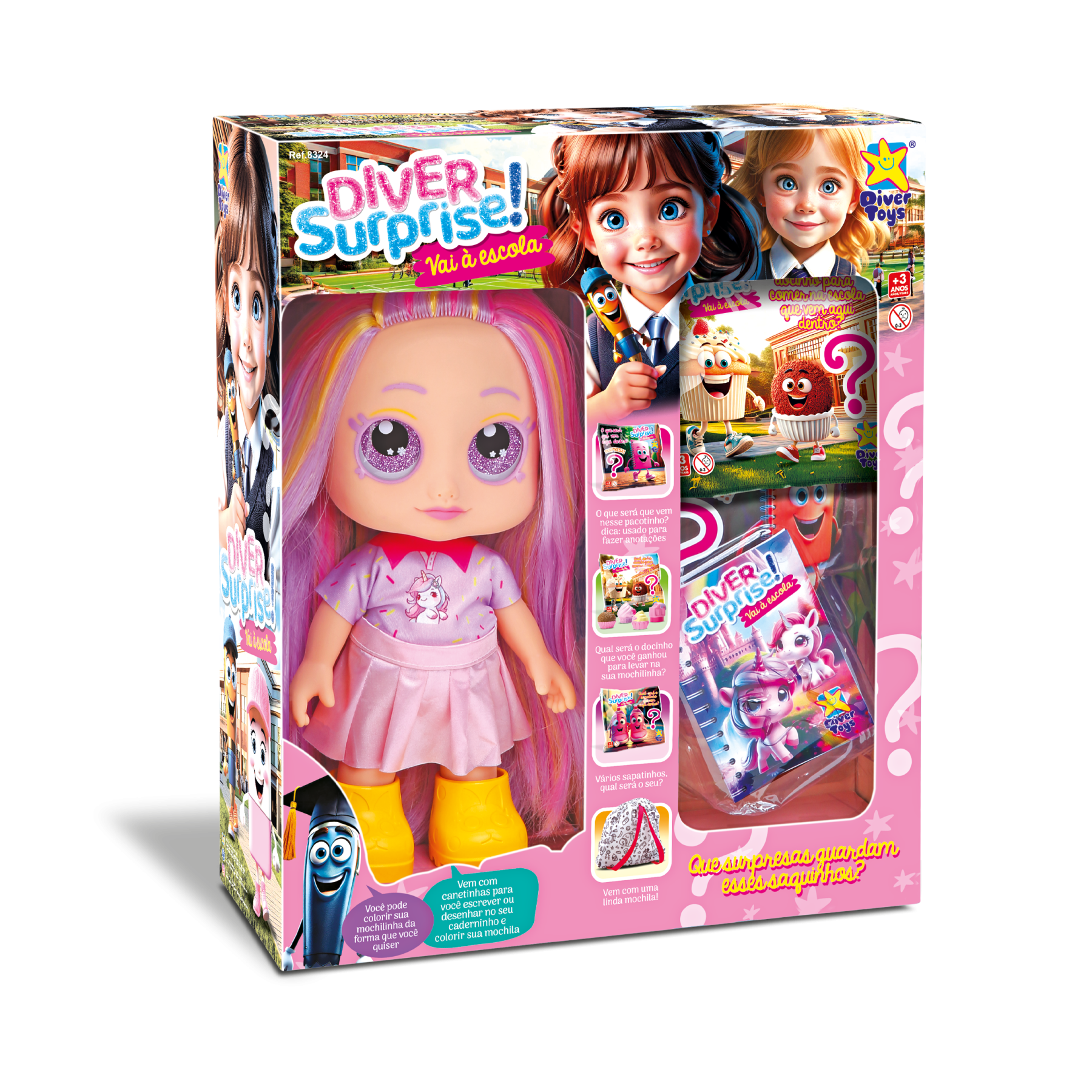 imagem de Boneca Diver Surprise Vai a Escola