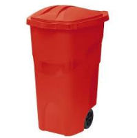 imagem de Lixeira Com Rodas 120 Litros Vermelha