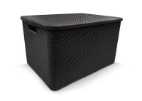 imagem de Organizador Rattan C/ Tampa Preta 40 Lts