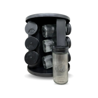 imagem de Porta Condimentos Giratorio Com 9 Potes de Vidro