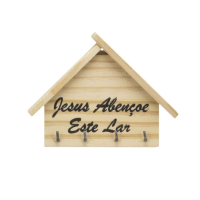 imagem de Porta Chaves Em Madeira Jesus