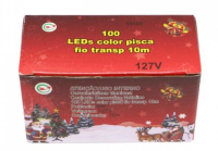 imagem de Pisca Pisca 100 LED Colorido 8 Funções - Fio Transparente c/ 10M