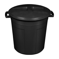 imagem de Cesto Fechado Com Tampa 108 Litros Preto