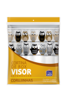 imagem de Cortina De Box Vinil Visor Retangular Corujinhas