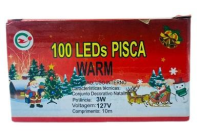 imagem de Pisca Pisca 100 LED Warm 8 Funções - Fio Transparente C/ 10 M