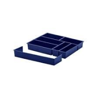 imagem de Organizador de Talheres C/ Extensor Azul Marinho 40x33x6