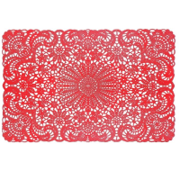 imagem de Lugar Americano PVC Crochet Vermelho 45x30cm